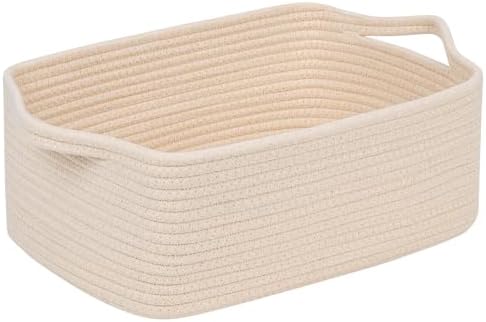 CubesLand Cute and Durable Small Cotton Rope Basket for Organizing