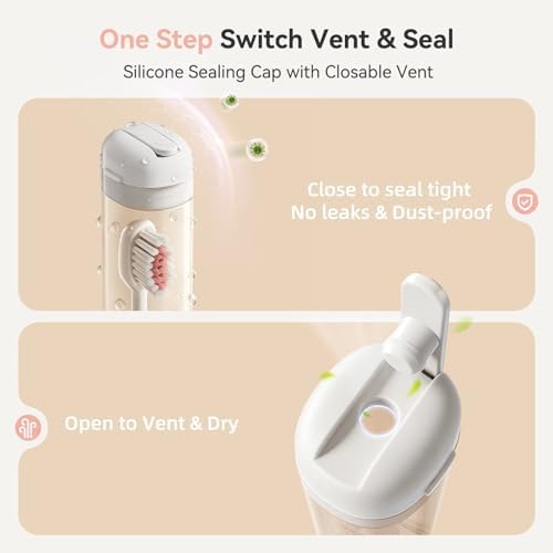 MOPMS Toothbrush Travel Case 2PK, Leak-proof Clear Holder