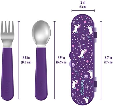 Bentgo Kids Stainless Steel Utensil Set with Fork, Spoon, & Storage Case