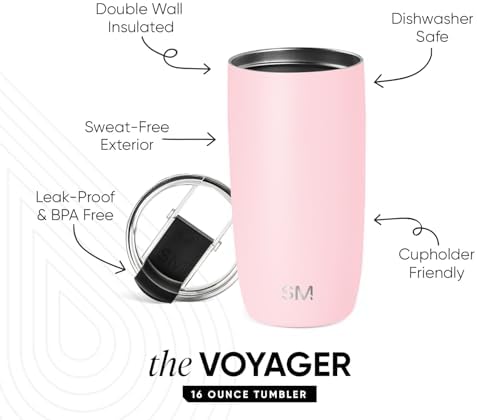 Simple Modern Travel Coffee Mug with Lid | 16oz | Pink
