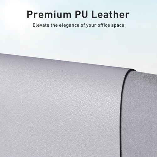 Aothia Large PU Leather Desk Pad Protector – Non-Slip Mouse Pad & Writing Mat for Office/Home, Waterproof, Easy to Clean (Smoky Lavender, 48" x 17")