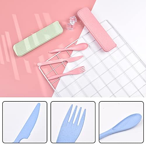 8 Sets Portable Cutlery Set,Reusable Travel Utensils with Case