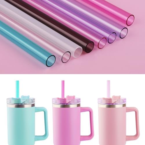 Replacement Straw Compatible with Stanley Quencher 40 oz,30 oz Tumbler, 12 inch Extra Long Reusable Straws Plastic For 40 Oz Cup,6 Pack