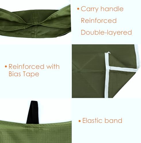 BeeGreen Dark Green Reusable Grocery Bags Bulk 10 Packs, Kitchen Reusable Shopping Bags 50LBS Large, Machine Washable Durable, Easily Foldable with a Storage Bag