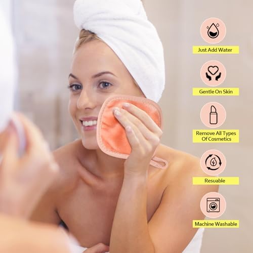 HOMEXCEL Makeup Remover Cloth 12 Pack Reusable Makeup Remover Pads Washable
