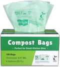 Compostable Bags, 6 Gallon Food Scraps Yard Waste Bags, 100 Count, Extra Thick 0.87 Mil. ASTMD6400 Compost Bags Small Kitchen Trash Bags, Certified By BPI And TÜV AUSTRIA,