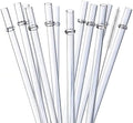 ALINK 10.5 inch Tritan Hard Plastic Clear Straws, Long Reusable Clear Replacement Tumbler Drinking Straws for 16 oz 20 oz 30 oz Stanley, YETI, Starbucks, Mason Jars, Set of 10 with Brush