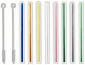 8 Pack Reusable Straight Glass Straws,8 Inch Food Grade Heat Resistant,BPA FreeLead-Free Multicolor Glass Straws for Smoothie Milkshake Juice Cocktail Tea Hot Drinks,with 2 Cleaning Brushes