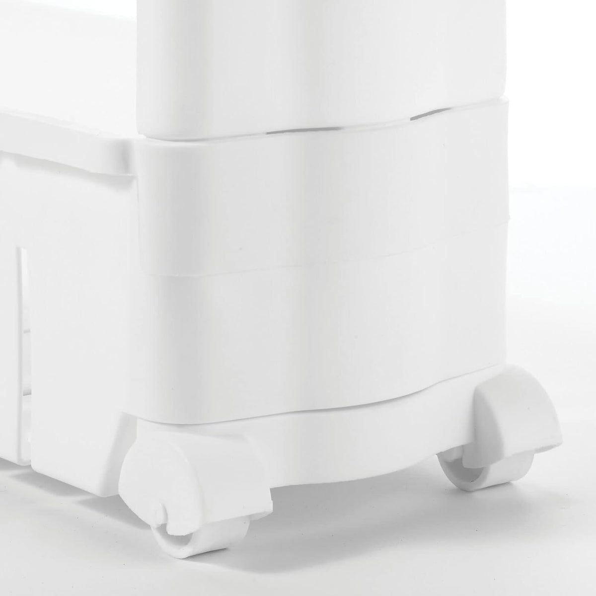 mDesign Slim Plastic Rolling Laundry Utility Cart, Portable Storage Organizer Trolley - Easy-Glide Wheels and 3 Heavy-Duty Shelves, for Laundry, Utility Room, Kitchen or Pantry Storage - White
