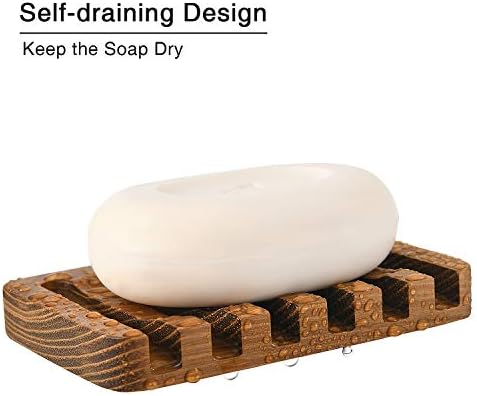 Wooden Soap Dishes for Bathroom Shower,Teak (2P)
