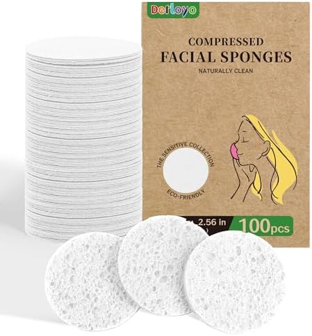 100-Count Compressed Facial Sponge, White