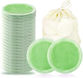 wegreeco 40 Pack Reusable Makeup Remover Pads, Washable Reusable Cotton Rounds Pads for Face, Makeup Remover Cloths for All Skin - (Grass-Green)