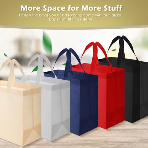 Reginary 100 PCS Non Woven Tote Bags Bulk,Multicolor