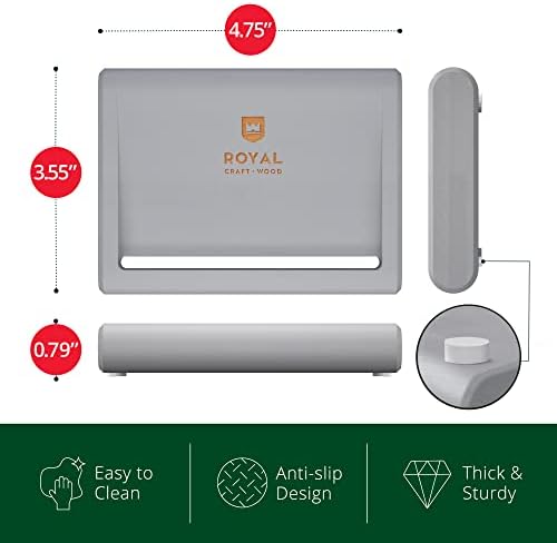 ROYAL CRAFT WOOD Bamboo Soap Dish - Self Draining Soap Holder for Bathroom, Shower, Kitchen Sink | Natural Non-Toxic Soap Tray (Gray) - 1 Pcs