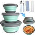 Collapsible Camping Bowl with Lid, Foldable Food Container