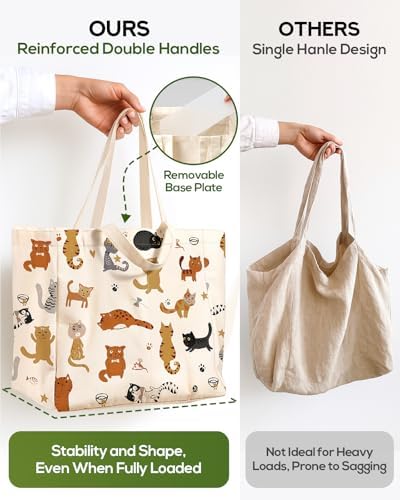 Miss Adola Cute Extra Large Canvas Grocery Tote Bag