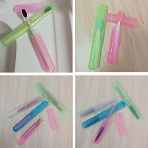 Medsuo 4 PCS Plastic Toothbrush Cases, Travel Toothbrush Holder