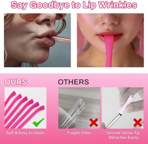 NiHome 6PCS Silicone Anti-Wrinkle Straws Fit for Stanley 40oz 30oz Tumblers
