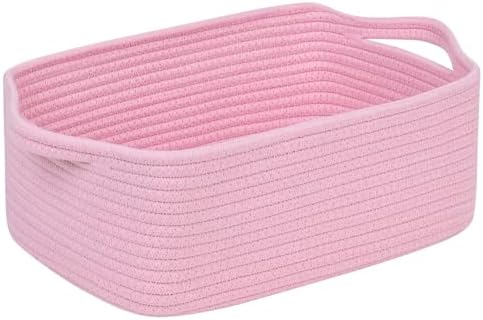 CubesLand Cute and Durable Small Cotton Rope Basket for Organizing
