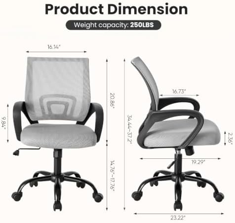 DUMOS Ergonomic Office Chair, Executive Desk Chair with Lumbar Support