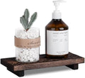 Bathroom Tray Farmhouse Decor Kitchen Soap Holder, 10" * 4.5" Dark Brown