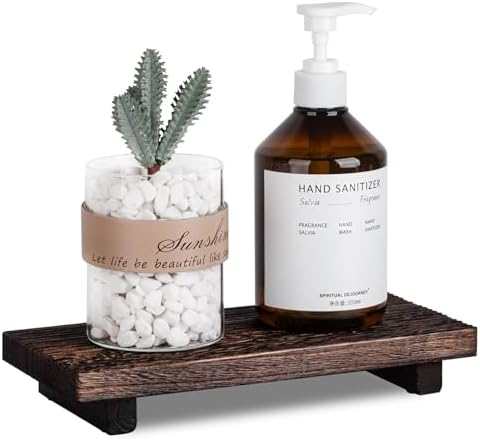 Bathroom Tray Farmhouse Decor Kitchen Soap Holder, 10" * 4.5" Dark Brown