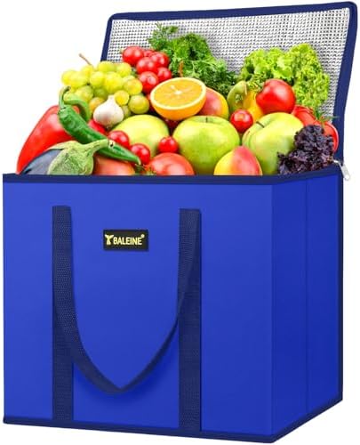 BALEINE 1PK Insulated Reusable Grocery Bag, Heavy Duty Shopping Tote