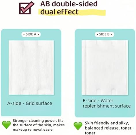 222-Pack 100% Pure Cotton Makeup Remover Pads | Soft, Hypoallergenic & Lint-Free Facial Rectangle for Sensitive Skin | Reusable, Double-Sided with Reinforced Edges | Makeup Skincare(222 Count)