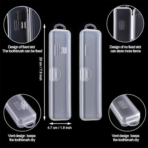 MingTa Set of Two Pack Travel Toothbrush & Toothpaste Storage Case Travel Size