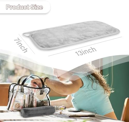 Nugilla Makeup Remover Cloths, 8 Packs Makeup Remover Towels Reusable Face Wash Cloth, Soft Microfiber Face Cloth for Women(Light Grey)