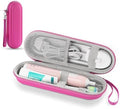 Toothbrush Travel Case for Oral B/Oral-B Pro 1000 1500 5000 7000 & Philips Sonicare 4100 1100 5300 5100 6100/iO Electric Toothbrush, Hard Protective Storage Bag (Pink)
