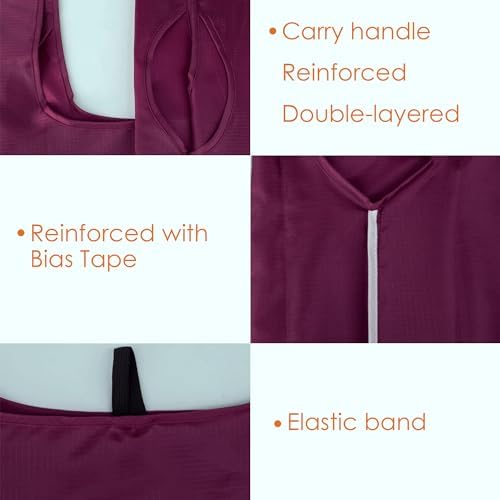 BeeGreen Burgundy Reusable Shopping Bags Wholesale Wine Red Reusable Grocery Bags Bulk Foldable-Machine Washable with Zipper Storage Pouch 20 Pieces