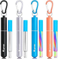 Kynup Reusable Collapsible Metal Straws, Cruise Ship Essentials (4Pack)