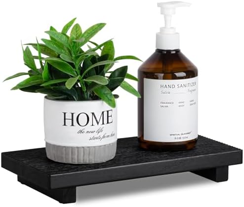 Bathroom Tray Farmhouse Decor Kitchen Soap Holder, 11" * 5.5" Black
