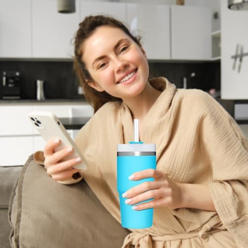 6 PCS Replacement Straws for Stanley|Owala|Simple Modern 40oz 30oz Tumbler, Reusable Clear Drinking Straws with Cleaning Brush for Stanley Cup Accessorie，BPA Free, Dishwasher Safe