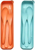 Reusable Travel Utensils Set with Case Wheat Straw Fork Spoon Knife Cutlery