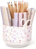 SKYDUE Rotating Pencil Pen Holder for Desk, Pencil Cup with 5 Slots