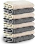 Nugilla Makeup Remover Cloths, 8 Packs Makeup Remover Towels Reusable Face Wash Cloth, Soft Makeup Removal Microfiber Face Cloth for Women(Beige/Cool Grey)