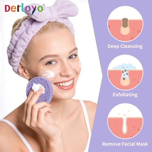 100-Count Compressed Facial Sponges, Purple Round