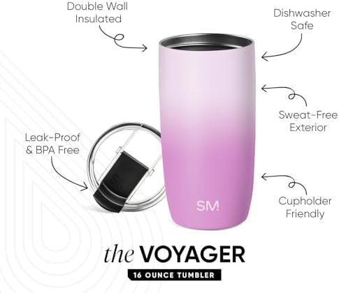 Simple Modern Travel Coffee Mug with Lid | 16oz | Ombré