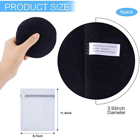 SUNLAND Reusable Makeup Remover Pads for Face,Eyes,Lips 6 Pack Black