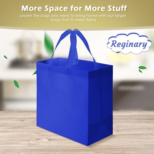 Reginary 100 PCS Non Woven Tote Bags Bulk,Blue