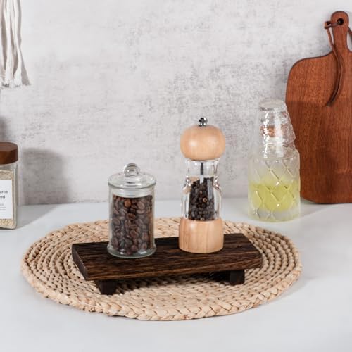 Bathroom Tray Farmhouse Decor Kitchen Soap Holder, 8.7" * 3.6" Dark Brown