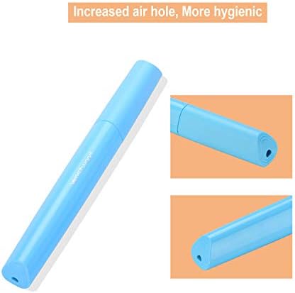Travel Toothbrush Case Plastic Container Box Breathable Design with Air Hole More Toothbrush Tube for Home Daily Office Business Use (Light Blue)