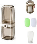Toothbrush Travel Case Kit 6 in 1 Toothbrush Holder and Rinse Cup TSA Approved Portable Toiletry Organizer for Business Trip Traveling Gym Camping,Includes 2 Cups, Soap Case & 2 Brush Covers