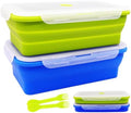 Extra Large Collapsible Silicone Food Storage Containers With Lids, 82.8oz, 2 Pack, XXL Foldable Bento Lunch Box, Rv Collapsible Bowls, Big Meal Boxes for Kitchen, Camping, BPA Free