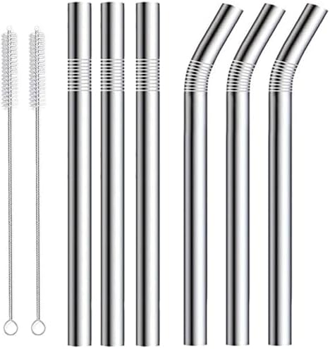 12" Stainless Steel Straws Replacement for 40 oz and 30 oz Cup Tumbler, 8 Pack Metal Straws Reusable with Cleaning Brush for 40 oz & Simple Modern Tumbler with Handle