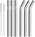 12" Stainless Steel Straws Replacement for 40 oz and 30 oz Cup Tumbler, 8 Pack Metal Straws Reusable with Cleaning Brush for 40 oz & Simple Modern Tumbler with Handle