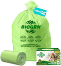 10-13 Gallon Compostable Trash Bags with Flat-Top 50 Bags Thick 0.87 Mil Leakproof Plant-based Tall Kitchen Wet Food Scrap Waste, ASTM D6400, US BPI and OK Compost Home Certified