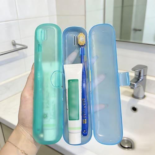 2 Packs Breathable Toothbrush Travel Case, Travel Tongue Scraper Case